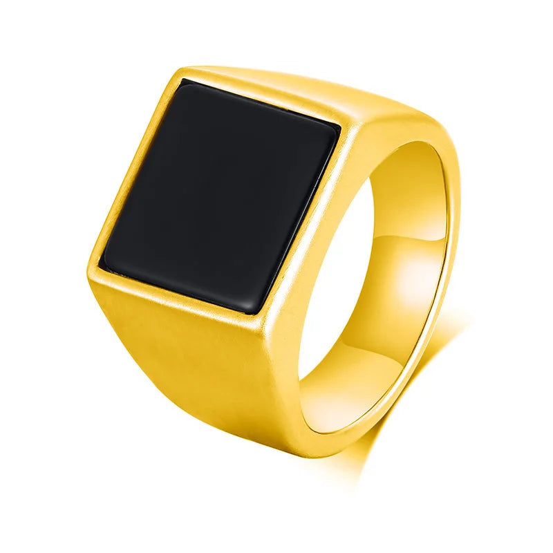 Bague homme carrée en acier et zirconium – CLEVI Paris