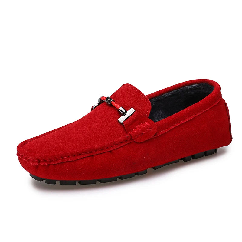 Mocassins Homme Cuir Suédé Vache Slip-On Respirant Semelle Massage Grande Taille EU 38-47 Yeinshaars – CLEVI Paris