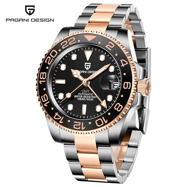 Montre Homme Pagani Design PD-1662 Automatique GMT Verre Saphir Étanche 10 Bars Acier Inoxydable – CLEVI Paris