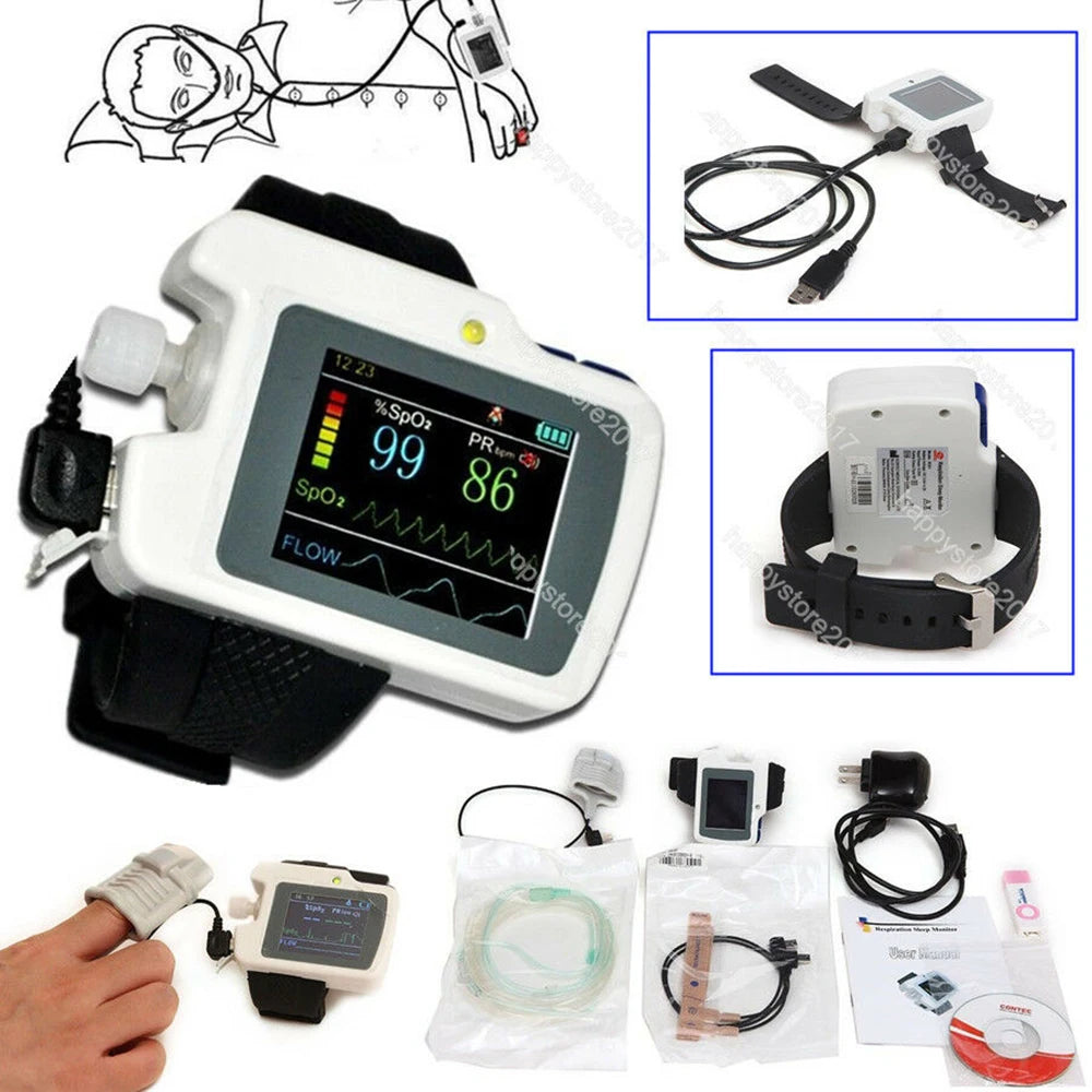 Moniteur Sommeil Apnée Contec RS01 SpO2 Flux Nasal 12h Logiciel PC – CLEVI Paris