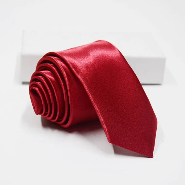 Cravate unisexe satinée unie 5 cm – CLEVI Paris