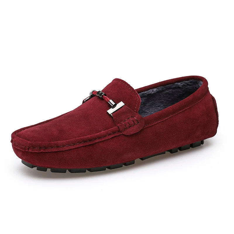 Mocassins Homme Cuir Suédé Vache Slip-On Respirant Semelle Massage Grande Taille EU 38-47 Yeinshaars – CLEVI Paris