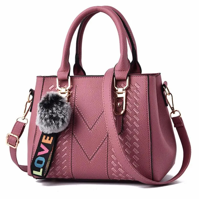 Sac à Main Femme Cuir PU Brodé & Pompon — Bandoulière, Fermeture Éclair, 12 Coloris | CLEVI Paris
