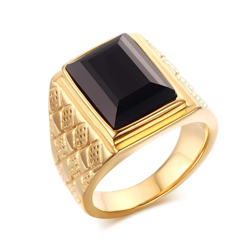Bague homme carrée en acier et zirconium – CLEVI Paris