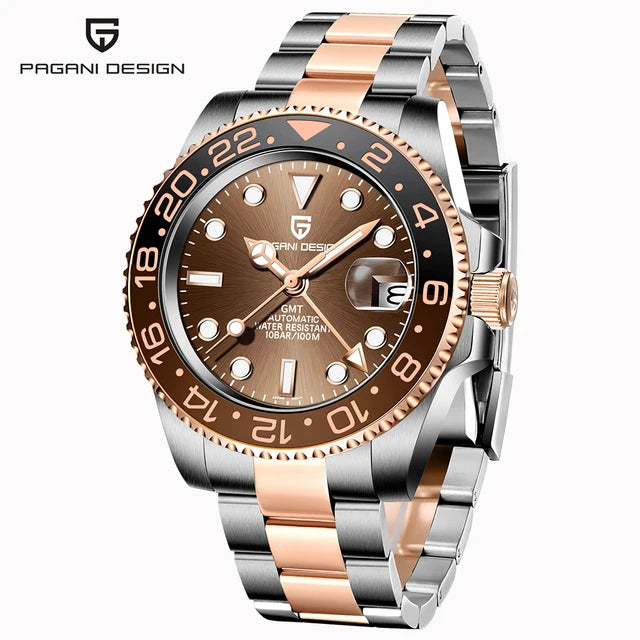 Montre Homme Pagani Design PD-1662 Automatique GMT Verre Saphir Étanche 10 Bars Acier Inoxydable – CLEVI Paris