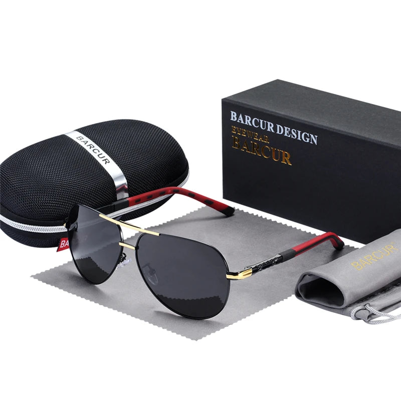 Lunettes de Soleil Aviateur Polarisées HD Homme – Monture Acier Inoxydable Verres TAC Miroir Anti-Reflets UV400 – CLEVI Paris