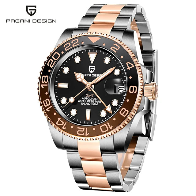 Montre Homme Pagani Design PD-1662 Automatique GMT Verre Saphir Étanche 10 Bars Acier Inoxydable – CLEVI Paris