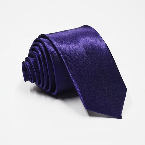 Cravate unisexe satinée unie 5 cm – CLEVI Paris