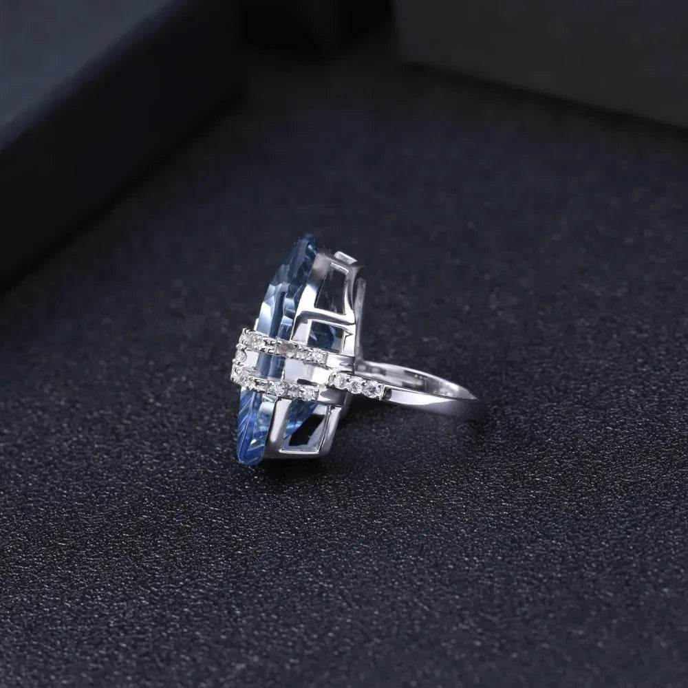Bague Cocktail Femme Quartz Naturel Argent 925 – CLEVI Paris
