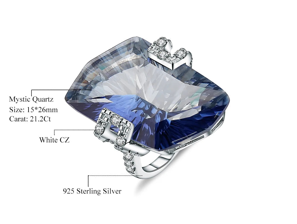 Bague Cocktail Femme Quartz Naturel Argent 925 – CLEVI Paris