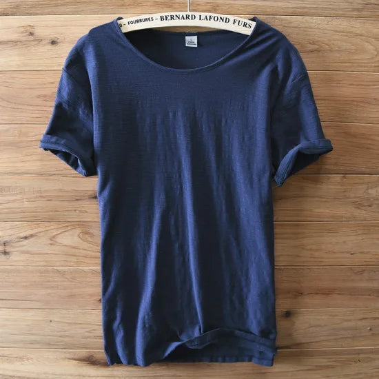 T-Shirt Homme 100% Coton Col Rond Uni Style Italien Casual 11 Coloris Respirant – CLEVI Paris