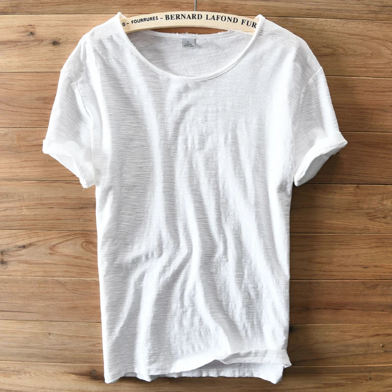 T-Shirt Homme 100% Coton Col Rond Uni Style Italien Casual 11 Coloris Respirant – CLEVI Paris