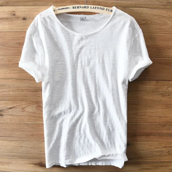 T-Shirt Homme 100% Coton Col Rond Uni Style Italien Casual 11 Coloris Respirant – CLEVI Paris