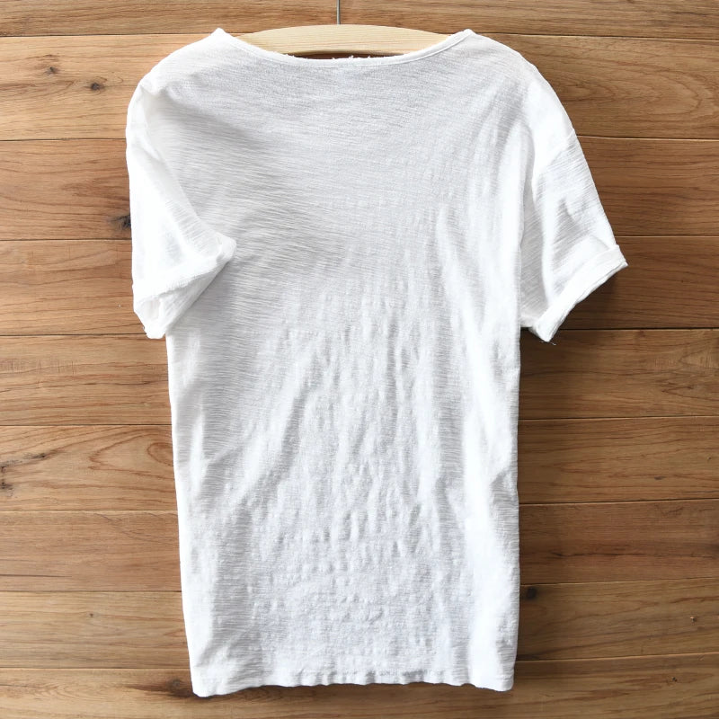 T-Shirt Homme 100% Coton Col Rond Uni Style Italien Casual 11 Coloris Respirant – CLEVI Paris