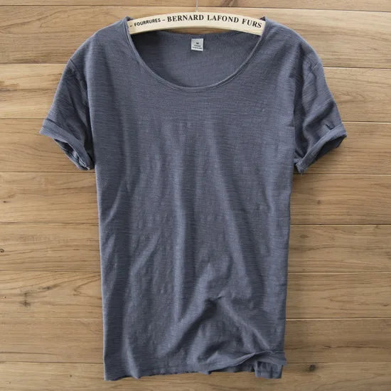 T-Shirt Homme 100% Coton Col Rond Uni Style Italien Casual 11 Coloris Respirant – CLEVI Paris