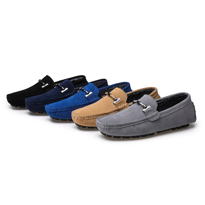 Mocassins Homme Cuir Suédé Vache Slip-On Respirant Semelle Massage Grande Taille EU 38-47 Yeinshaars – CLEVI Paris
