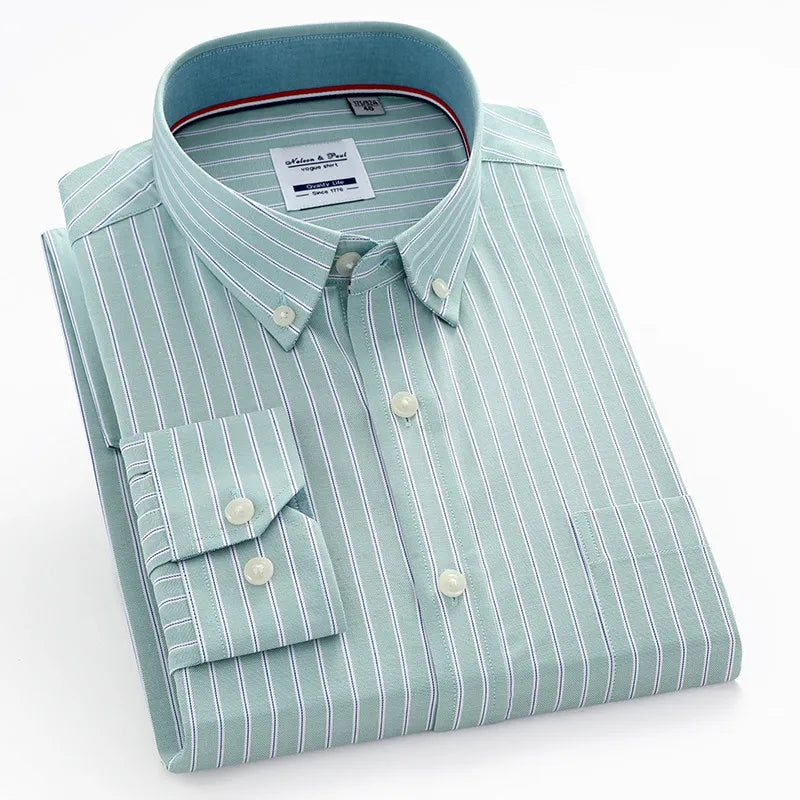 Chemise Homme Oxford Manches Longues Coton Slim Fit – CLEVI Paris