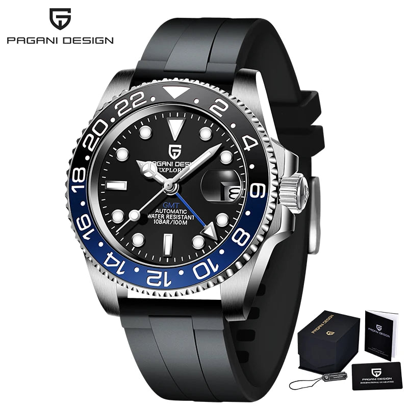 Montre Homme Pagani Design PD-1662 Automatique GMT Verre Saphir Étanche 10 Bars Acier Inoxydable – CLEVI Paris