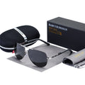 Lunettes de Soleil Aviateur Polarisées HD Homme – Monture Acier Inoxydable Verres TAC Miroir Anti-Reflets UV400 – CLEVI Paris