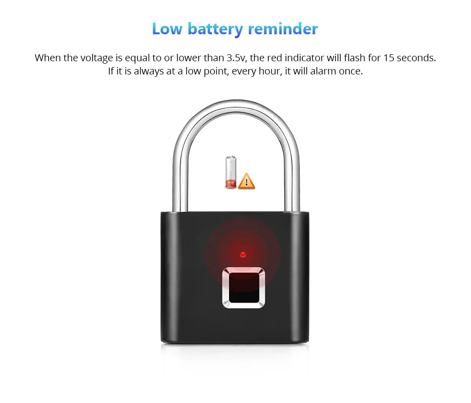 Cadenas Biométrique KERUI O11 Empreinte Digitale IP67 Recharge Type-C – CLEVI Paris