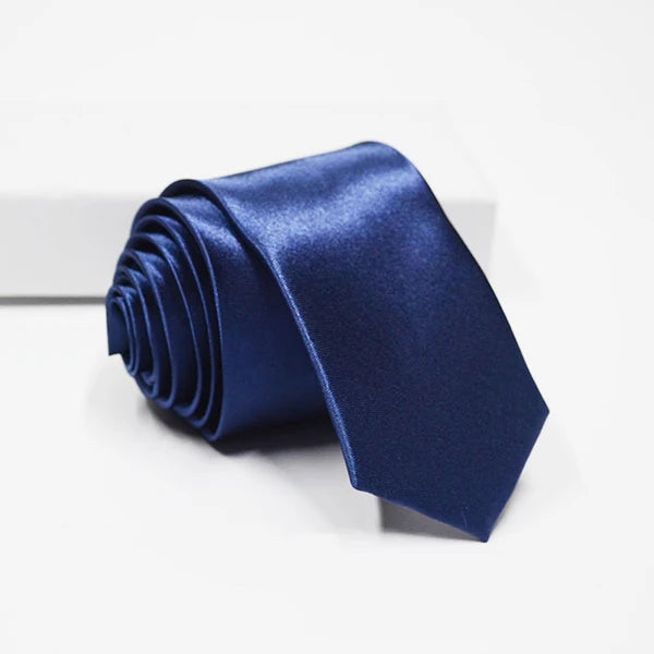 Cravate unisexe satinée unie 5 cm – CLEVI Paris
