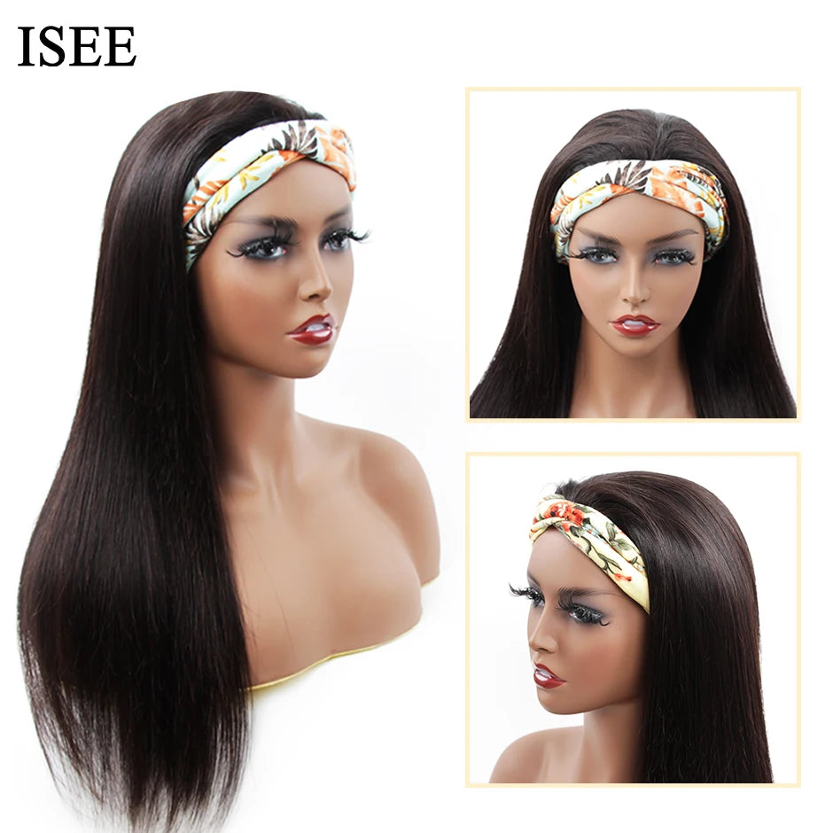 Perruque bandeau cheveux humains lisses – CLEVI Paris