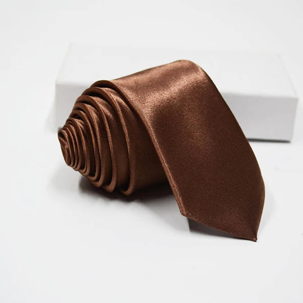 Cravate unisexe satinée unie 5 cm – CLEVI Paris