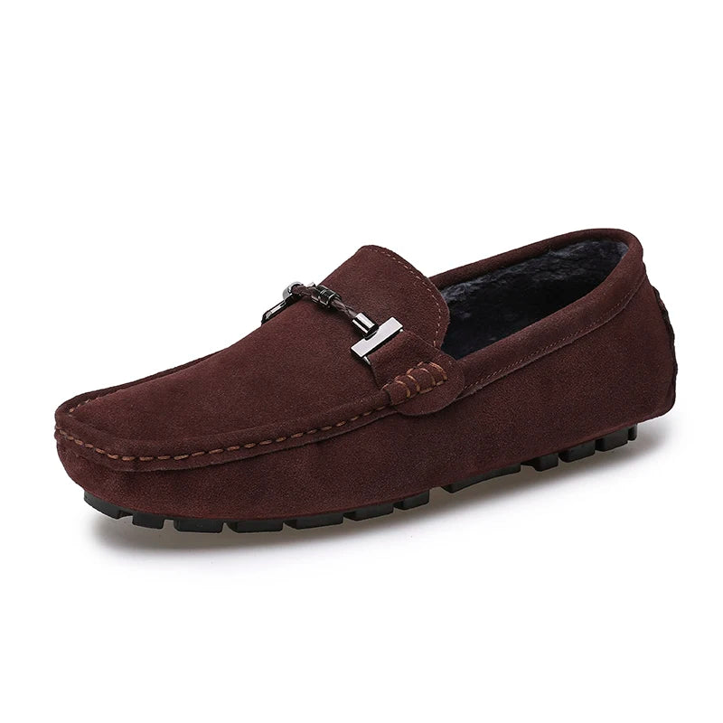 Mocassins Homme Cuir Suédé Vache Slip-On Respirant Semelle Massage Grande Taille EU 38-47 Yeinshaars – CLEVI Paris