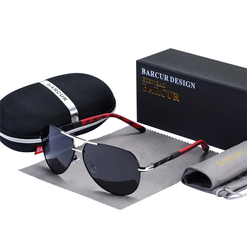 Lunettes de Soleil Aviateur Polarisées HD Homme – Monture Acier Inoxydable Verres TAC Miroir Anti-Reflets UV400 – CLEVI Paris