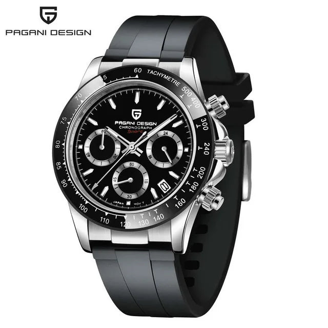 Montre Homme Quartz Chronographe Cadran Météorite Lunette Céramique Pagani Design PD-1664 – CLEVI Paris