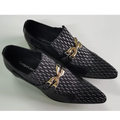 Oxford Homme Slip-On Toile Rayée Bout Pointu Embout Métal Respirant | Bureau & Soirée EU 36-49