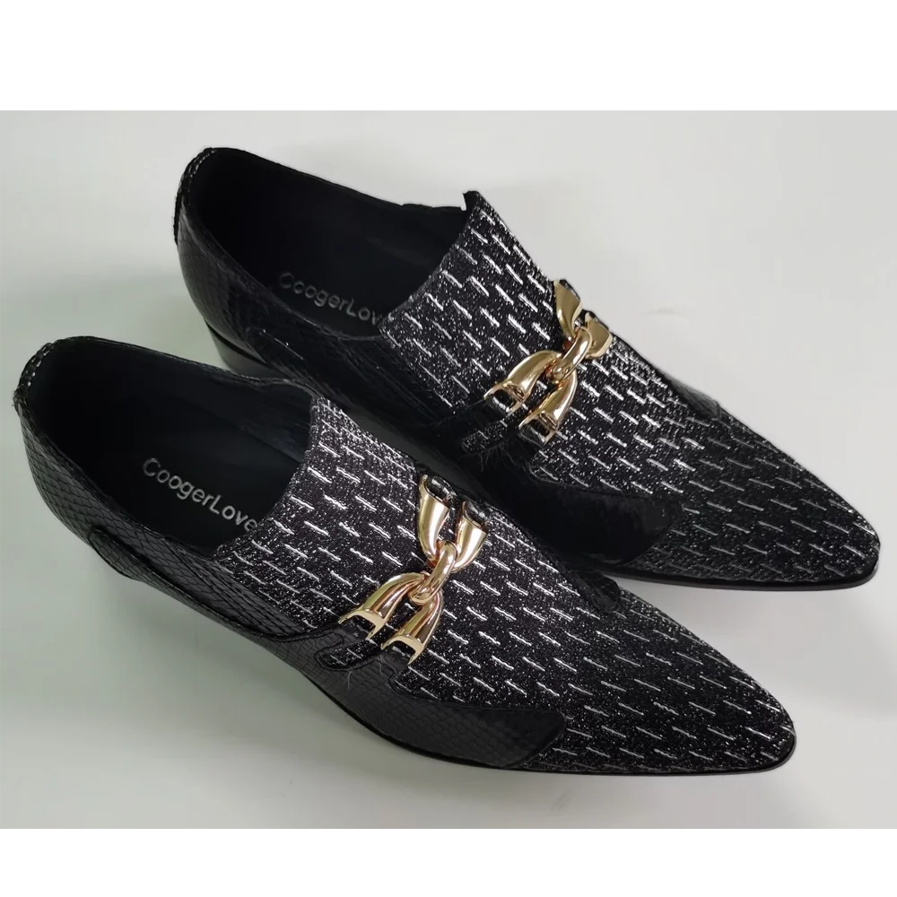 Oxford Homme Slip-On Toile Rayée Bout Pointu Embout Métal Respirant | Bureau & Soirée EU 36-49