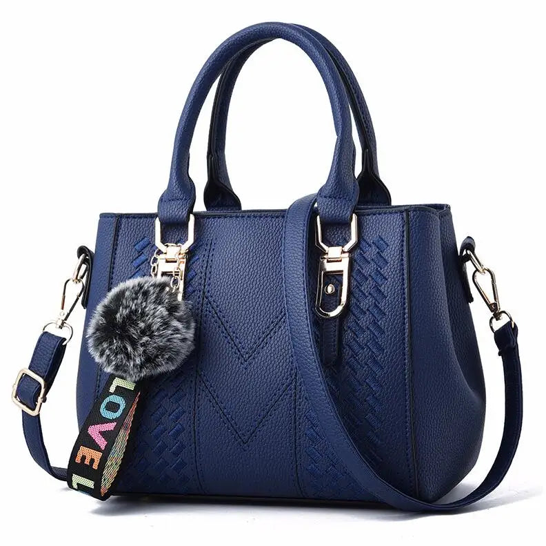 Sac à Main Femme Cuir PU Brodé & Pompon — Bandoulière, Fermeture Éclair, 12 Coloris | CLEVI Paris