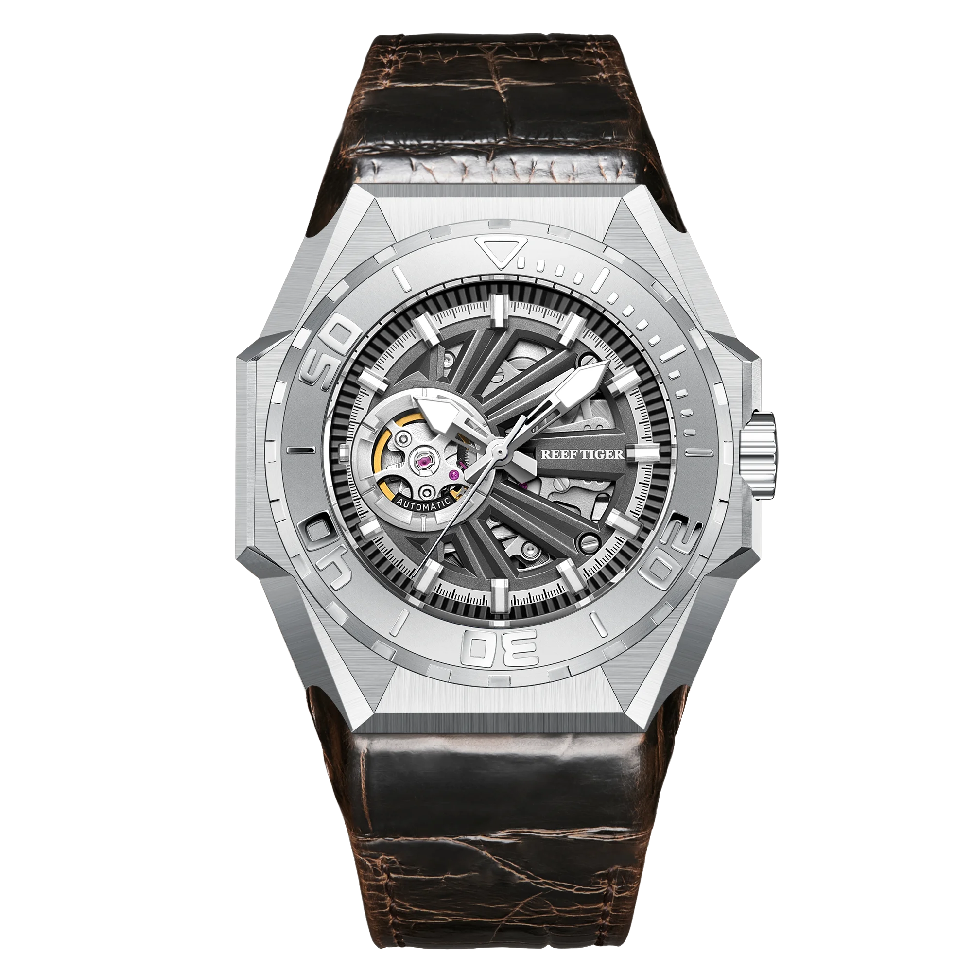 Montre Homme Automatique Squelette Sport Militaire Reef Tiger RGA6903-S – CLEVI Paris
