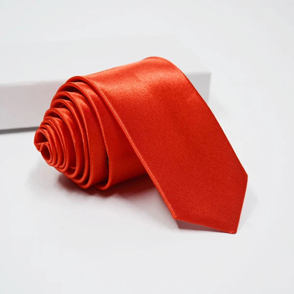 Cravate unisexe satinée unie 5 cm – CLEVI Paris