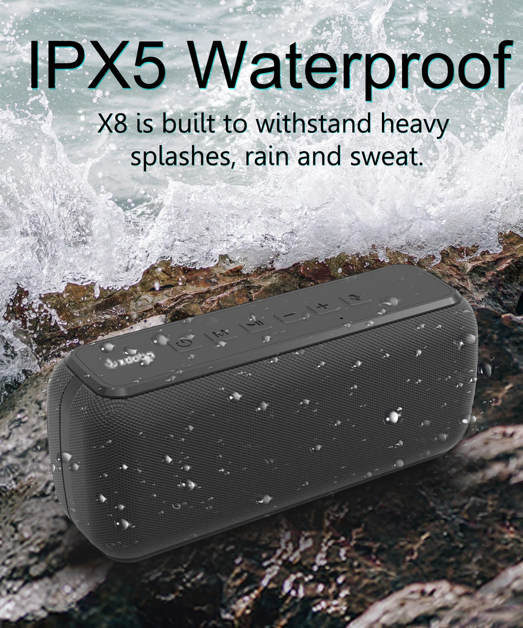 Enceinte Bluetooth Portable 60W – Basse Puissante, IPX5, TWS, 12h | XDOBO X8