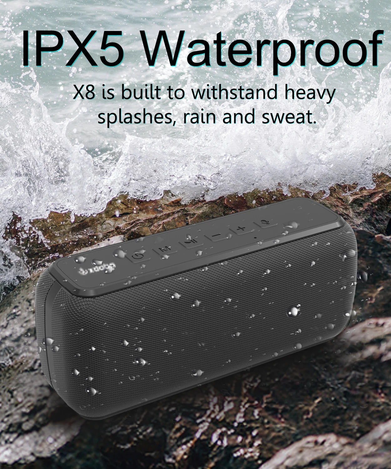Enceinte Bluetooth Portable 60W – Basse Puissante, IPX5, TWS, 12h | XDOBO X8