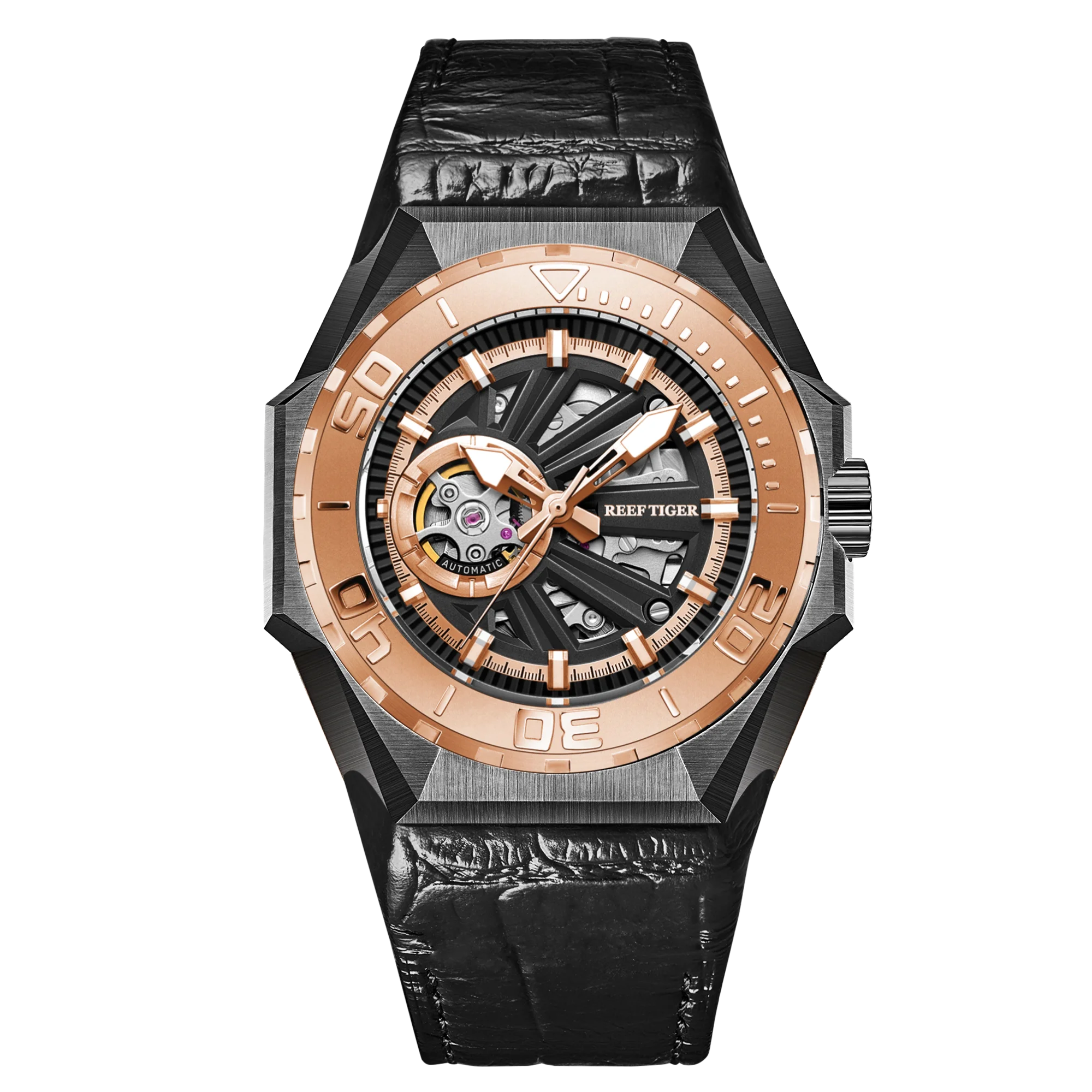 Montre Homme Automatique Squelette Sport Militaire Reef Tiger RGA6903-S – CLEVI Paris
