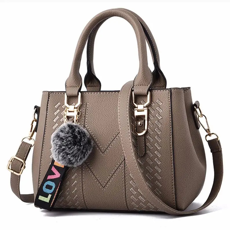 Sac à Main Femme Cuir PU Brodé & Pompon — Bandoulière, Fermeture Éclair, 12 Coloris | CLEVI Paris