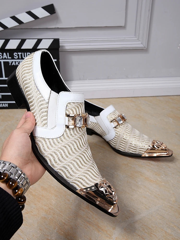 Oxford Homme Cuir Motif Serpent Embossé Bout Pointu Multicolore – CLEVI Paris