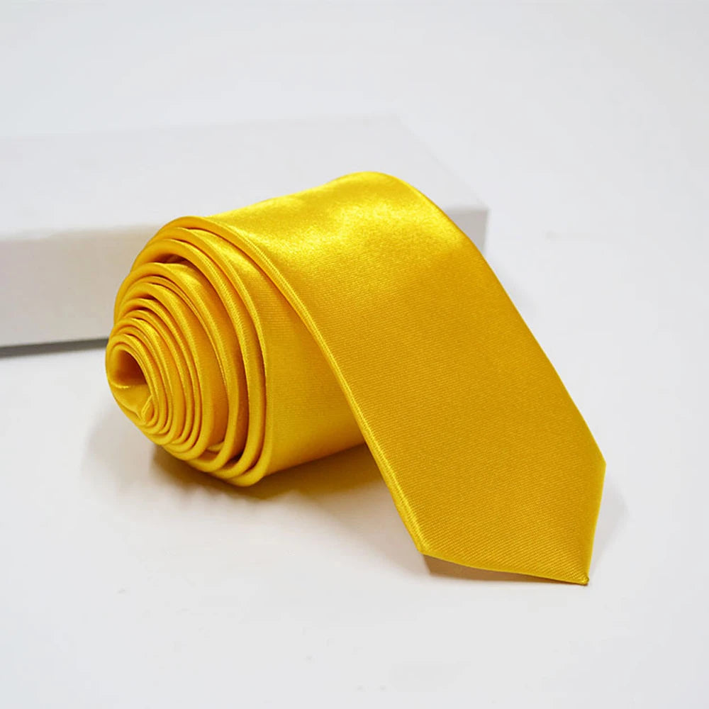 Cravate unisexe satinée unie 5 cm – CLEVI Paris