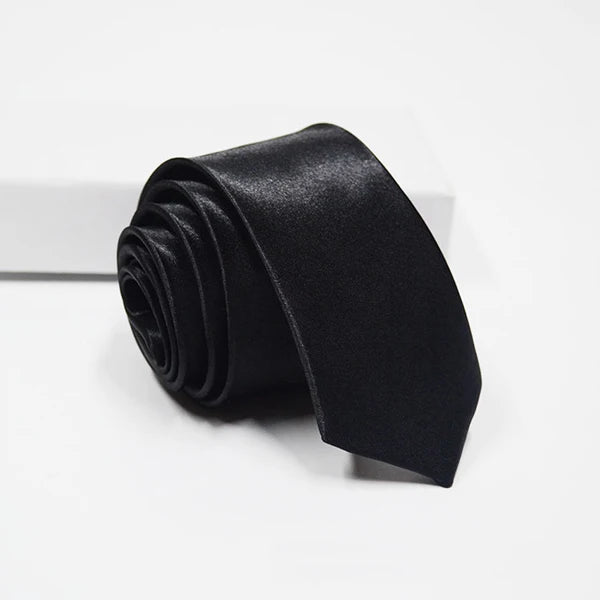 Cravate unisexe satinée unie 5 cm – CLEVI Paris