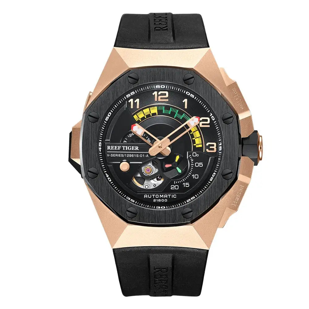 Montre Homme Automatique Squelette Sport Or Rose Reef Tiger RGA92S7 – CLEVI Paris