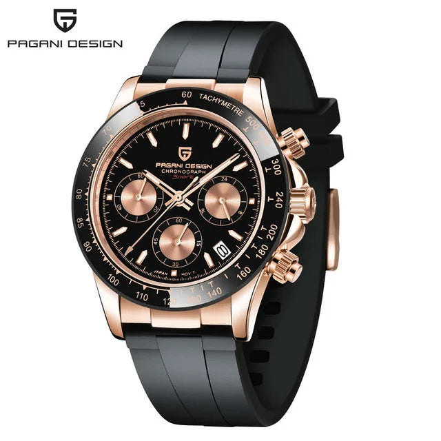 Montre Homme Quartz Chronographe Cadran Météorite Lunette Céramique Pagani Design PD-1664 – CLEVI Paris