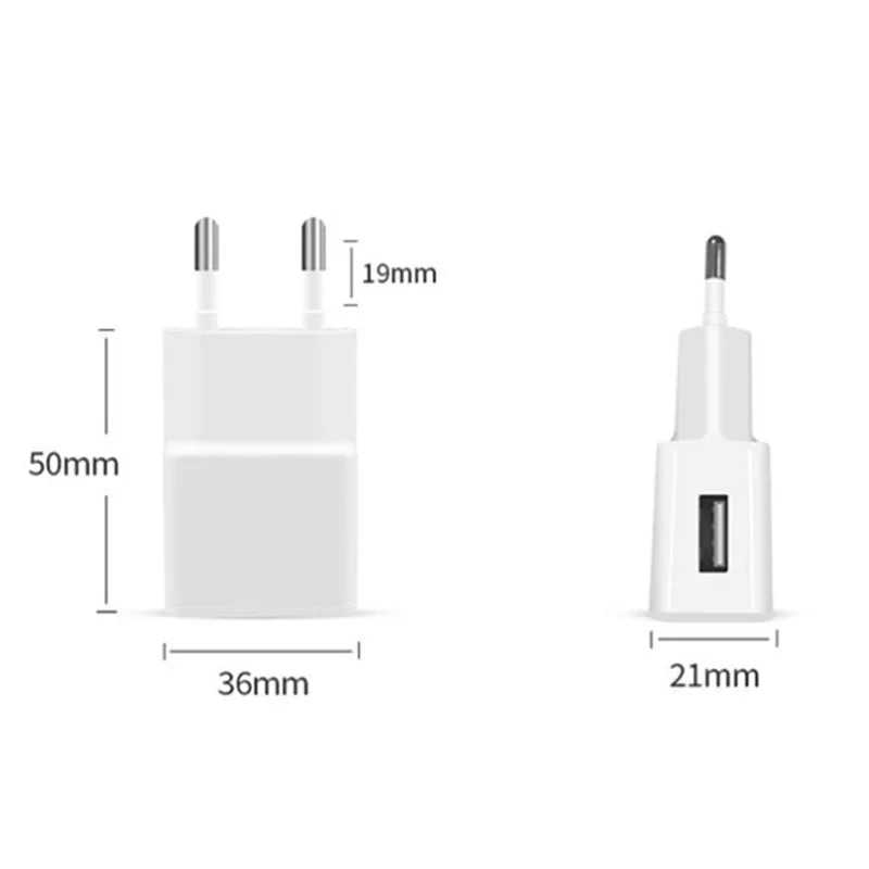 Chargeur Secteur USB 5V 1A ou 2A Prise EU Blanc – CLEVI Paris