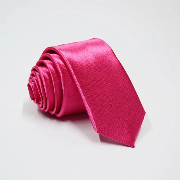 Cravate unisexe satinée unie 5 cm – CLEVI Paris