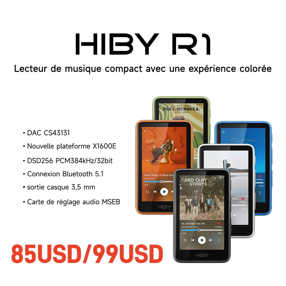 HiBy R1 Lecteur Audio HiFi DAP DSD256 Bluetooth 5.1 WiFi – CLEVI Paris
