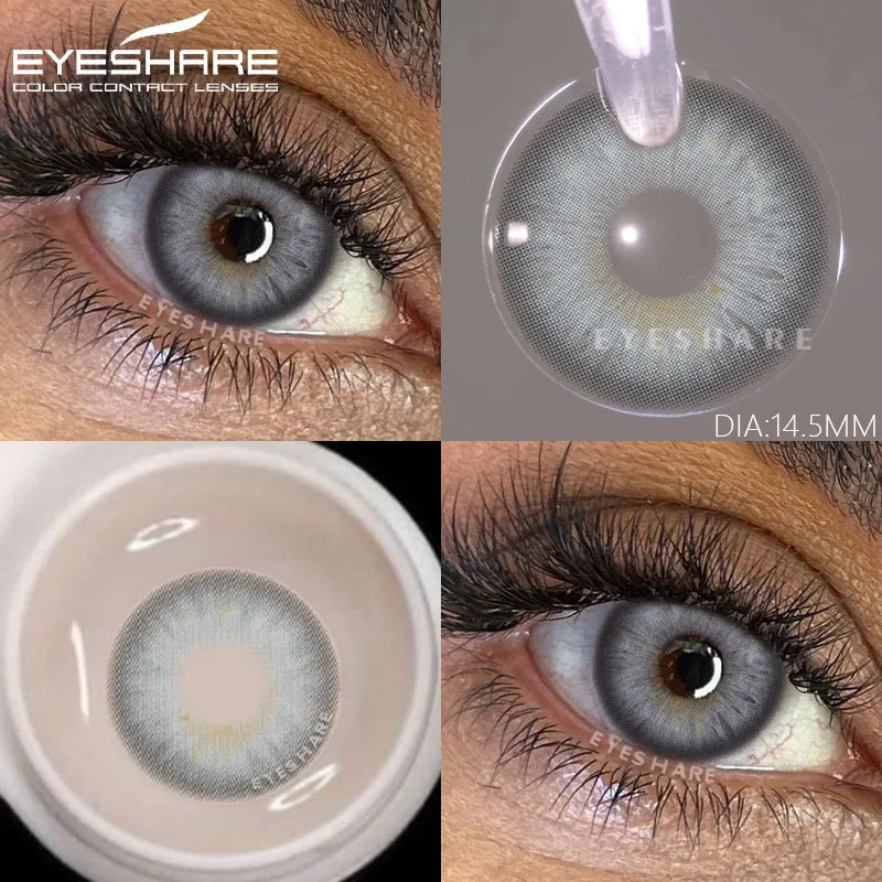 Lentilles de Contact Colorées EYESHARE – 15 Teintes, Port Annuel, Sans Correction