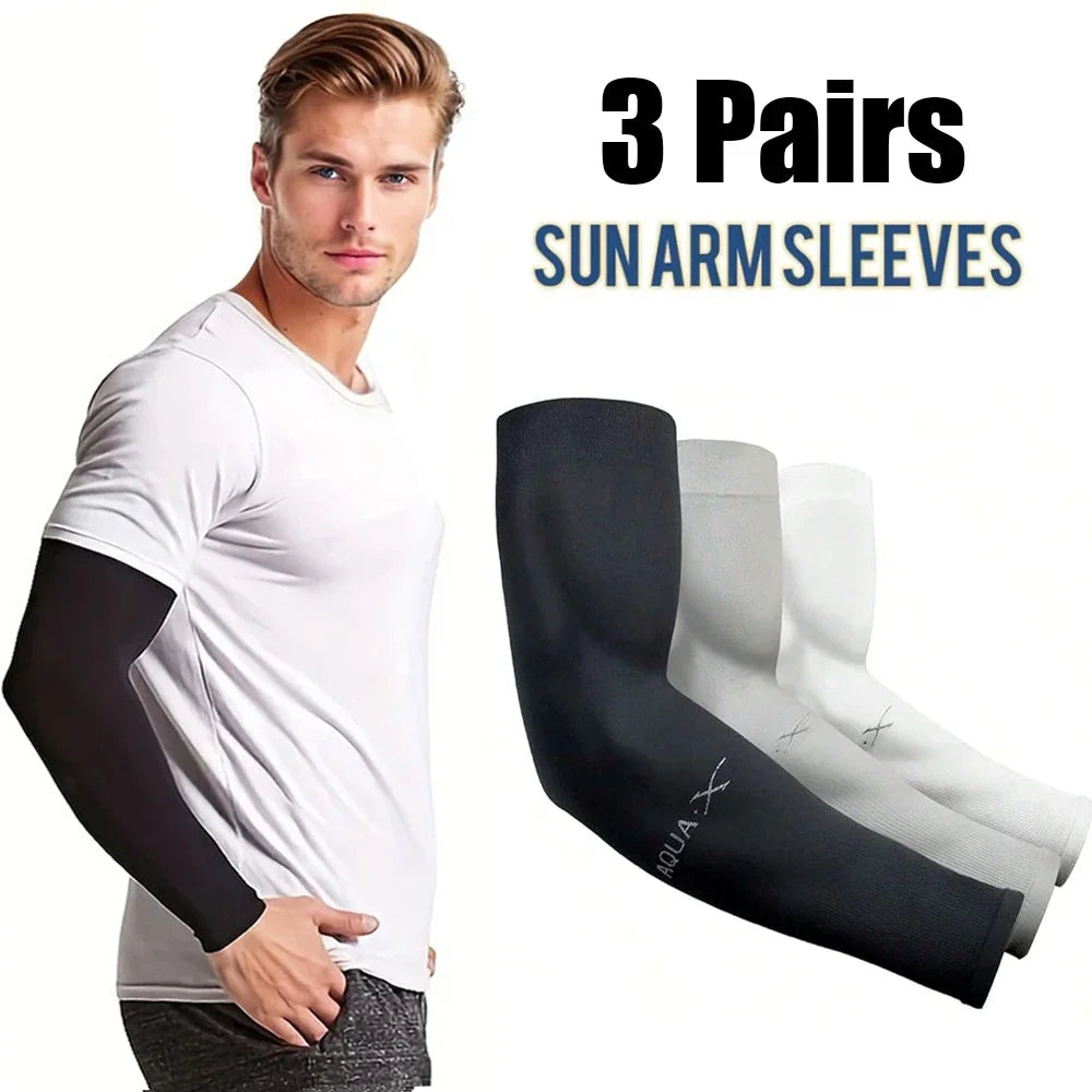 Manchettes Solaires Anti-UV Soie Glacée Unisexe Outdoor Cyclisme Conduite Pêche – CLEVI Paris
