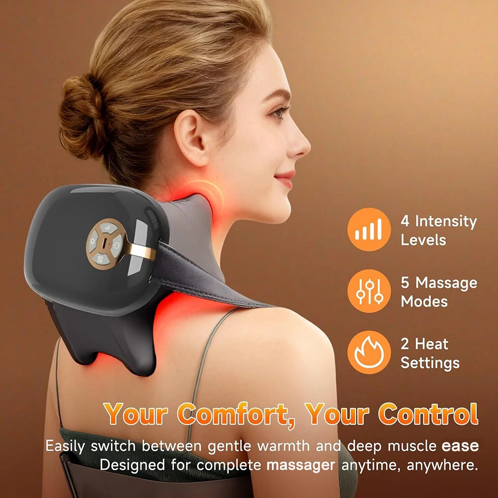 Masseur Cervical 6D Shiatsu Sans Fil Chauffant – CLEVI Paris